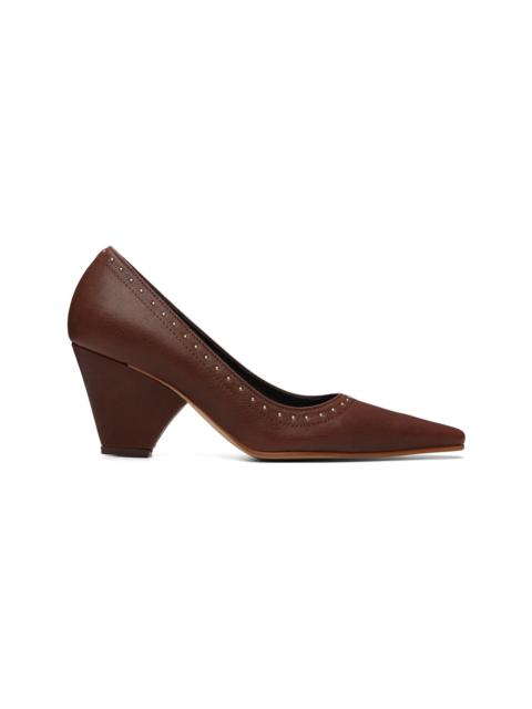 OPEN YY Brown Mini Stud Heels