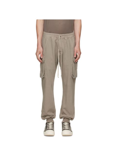 Rick Owens DRKSHDW Taupe Tower Mastodon Cut Sweatpants