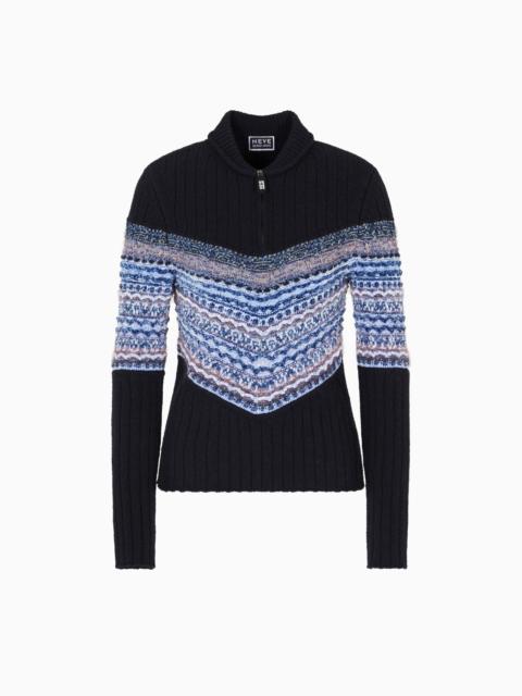 GIORGIO ARMANI GIORGIO ARMANI NEVE JUMPER IN A VIRGIN WOOL AND MOHAIR JACQUARD
