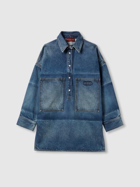 GUCCI Lasered denim dress