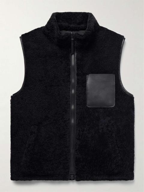 Yves Salomon Reversible Leather-Trimmed Shearling and Shell Gilet