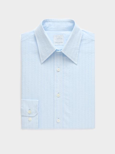 TODD SNYDER Seersucker Long Point Collar Dress Shirt