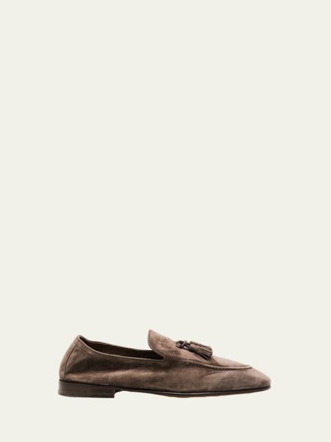 Brunello Cucinelli Men's Suede Tassel Loafers