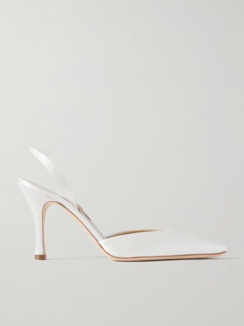 DANIELLE FRANKEL Hannah satin slingback pumps Ivory