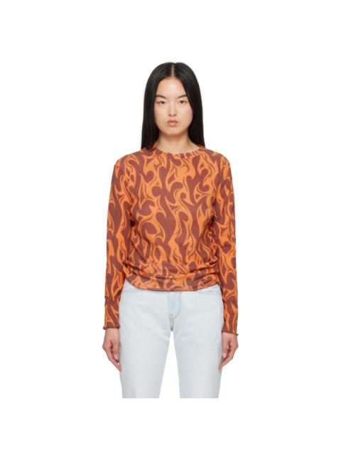 Orange Flame Long Sleeve T-Shirt