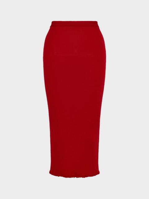 Maison Margiela Ribbed Wool Midi Skirt