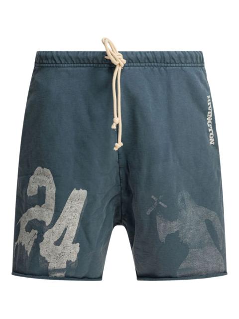 RRR123 graphic-print track shorts