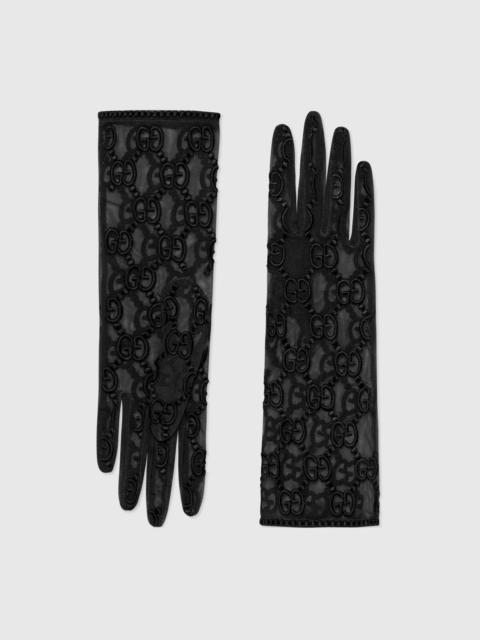 Tulle gloves with GG motif