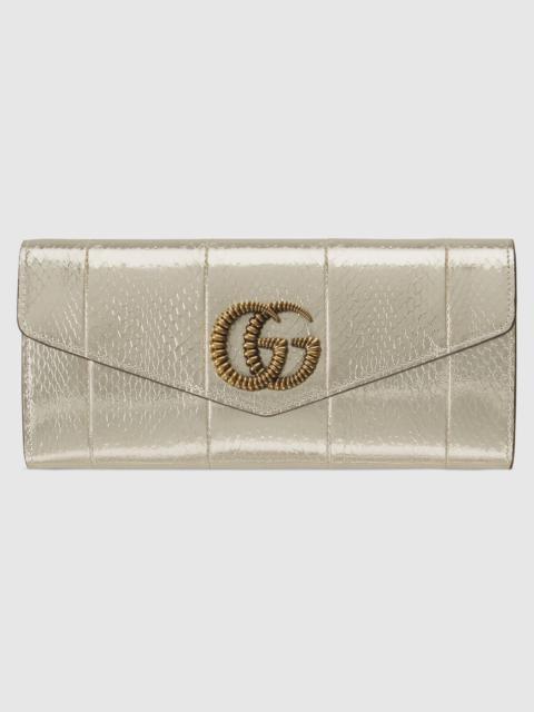 GUCCI Broadway snakeskin clutch with Double G