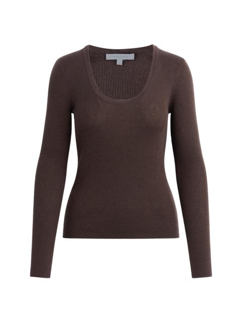Favorite Daughter Women's Take It Easy Extrafine Merino Wool Scoopneck Top - Coffee