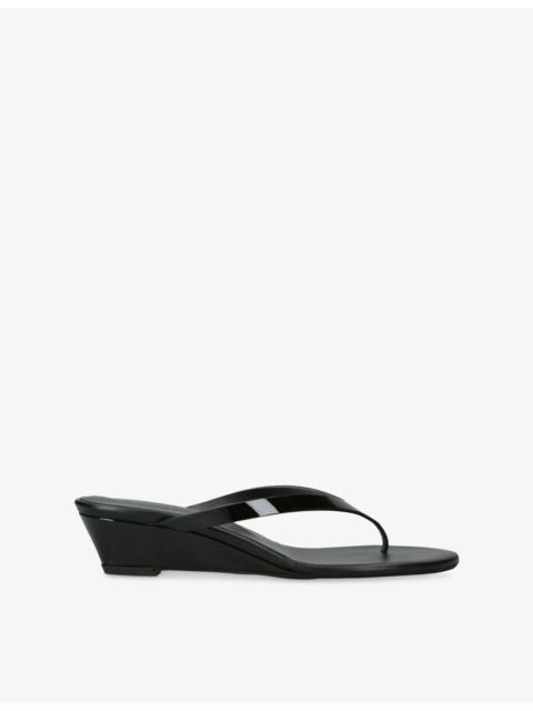 CHRISTOPHER ESBER Scala Patent-Leather Wedge Sandals