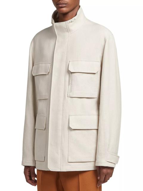 Linen & Wool Padded Field Jacket