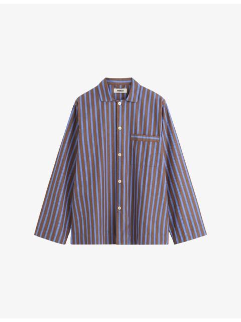 TEKLA Striped Cotton-Poplin Pyjama Shirt