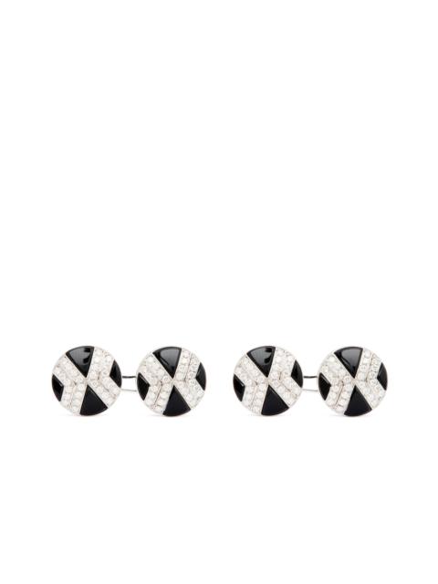 DIAMOND ROUND CUFFLINKS