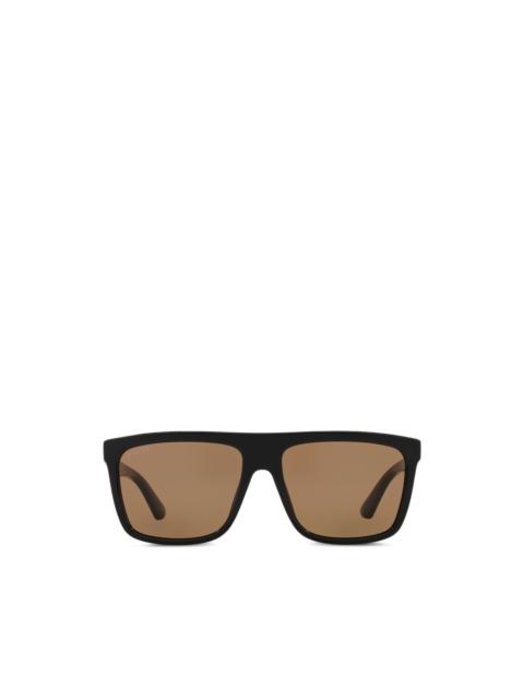 GUCCI rectangle-frame logo-plaque sunglasses