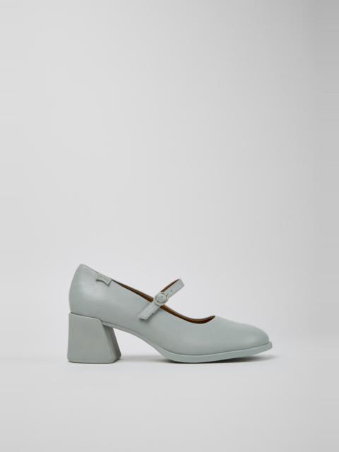 CAMPER Kora Gray Leather Moccasins for Women.