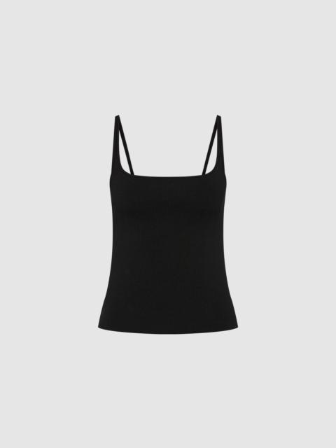 ST. AGNI Slim Square Neck Knit Top - Black