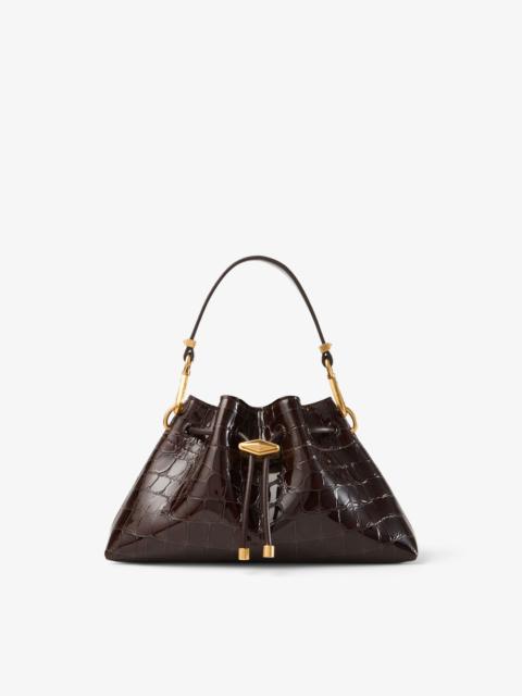 JIMMY CHOO null Sambuco Shiny Croc-Embossed Leather Shoulder Bag