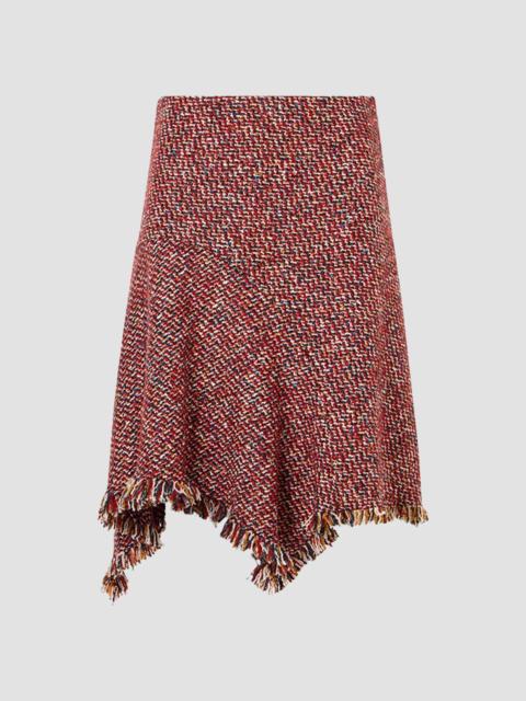 AKRIS Women's Tweed Handkerchief Skirt - Rusty Red Multicolor