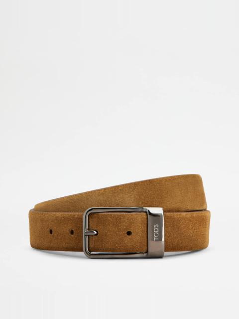 Tod's BELT IN SUEDE - BROWN