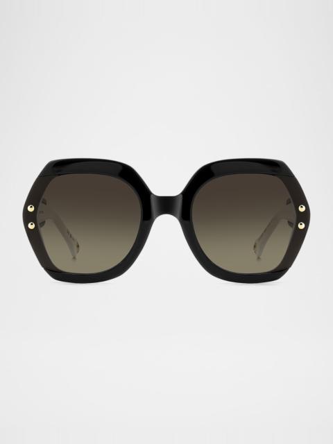 CAROLINA HERRERA Logo-Print Round Acetate Sunglasses