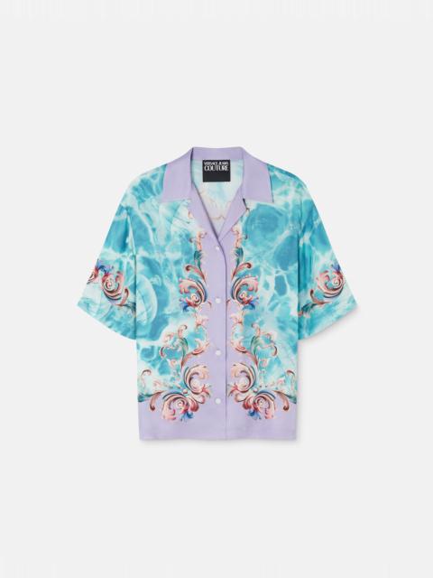 VERSACE JEANS COUTURE Printed Twill Viscose Shirt