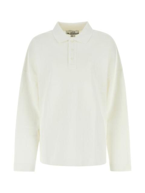 Ivory piquet polo shirt