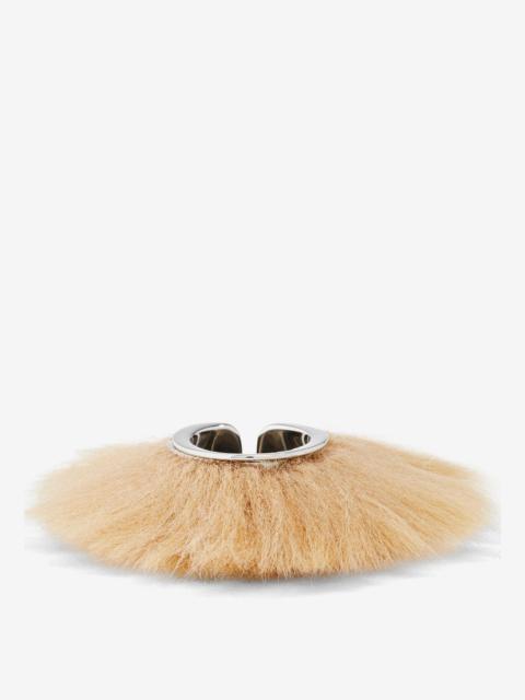 MM6 Maison Margiela Faux fur and brass ring