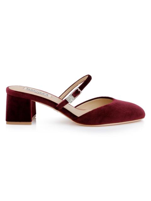 BADGLEY MISCHKA Women's Valarie 50MM Velvet Pumps - Wine Velvet
