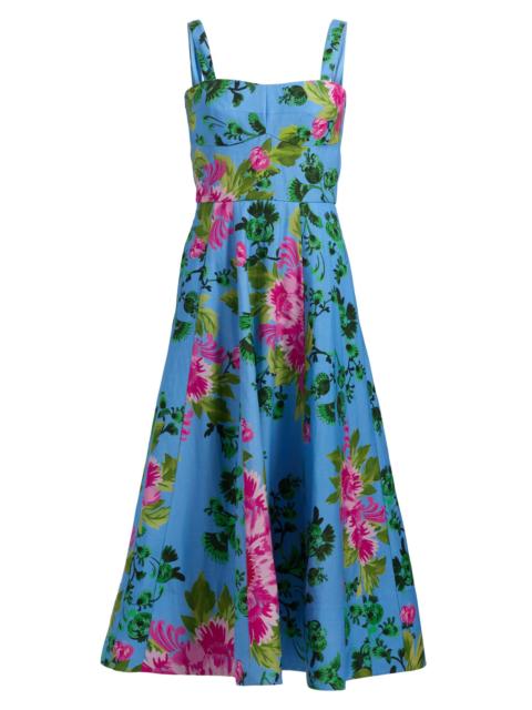 SALONI Women's Sabrina Floral A-Line Midi-Dress - Grandiflora Bouquet Placement