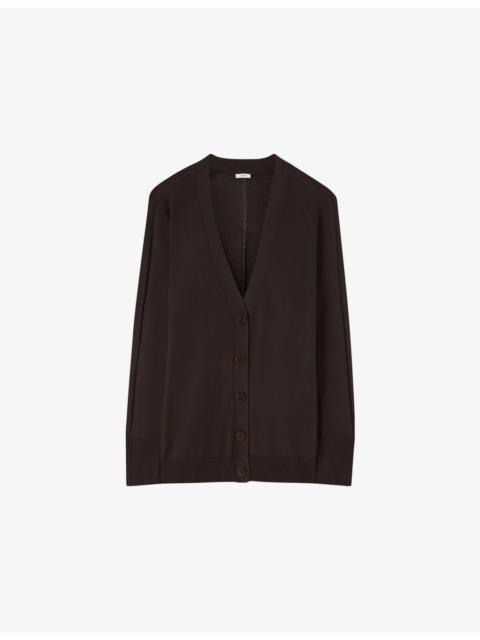 JOSEPH Gladi V-Neck Relaxed-Fit Silk Cardigan