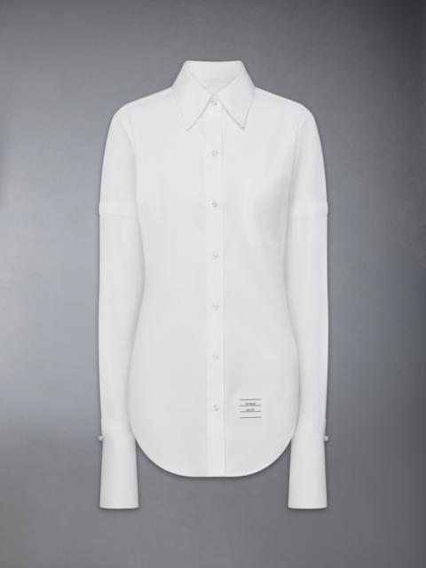 Thom Browne SOLID POPLIN ARMBAND FRENCH CUFF SHIRT