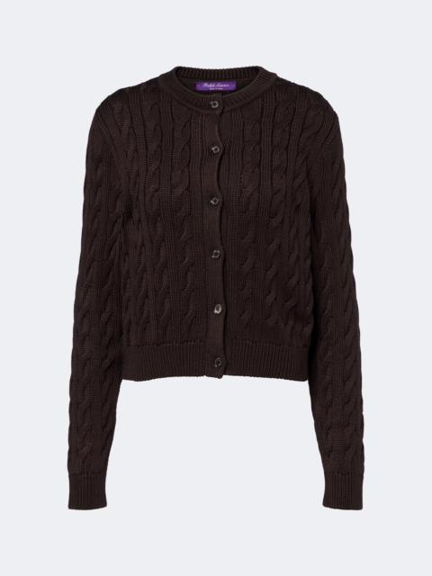 Ralph Lauren Cable-knit silk cardigan