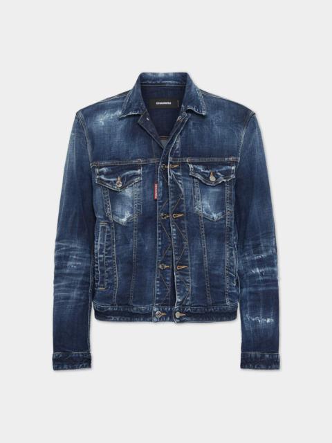 DSQUARED2 DARK MOODY BLUES DOUBLE FRONT JEAN JACKET