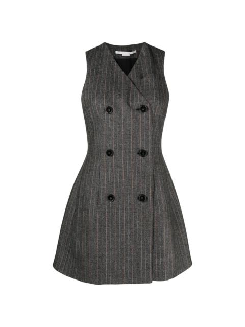 double-breasted pinstripe minidress