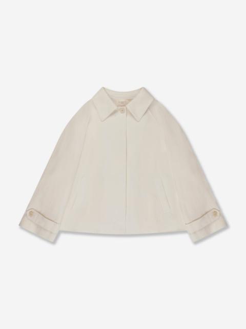 SLOWEAR Wide fit caban jacket in cotton and linen panama