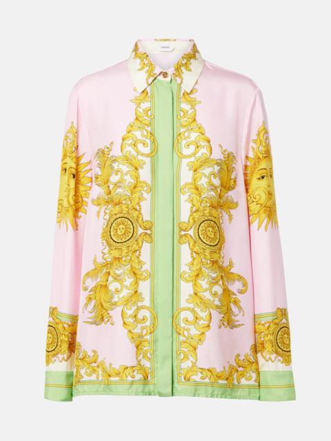 VERSACE Printed silk twill shirt