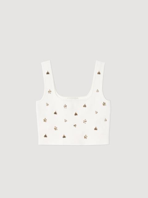 Sandro KNIT CROP TOP WITH CHARMS