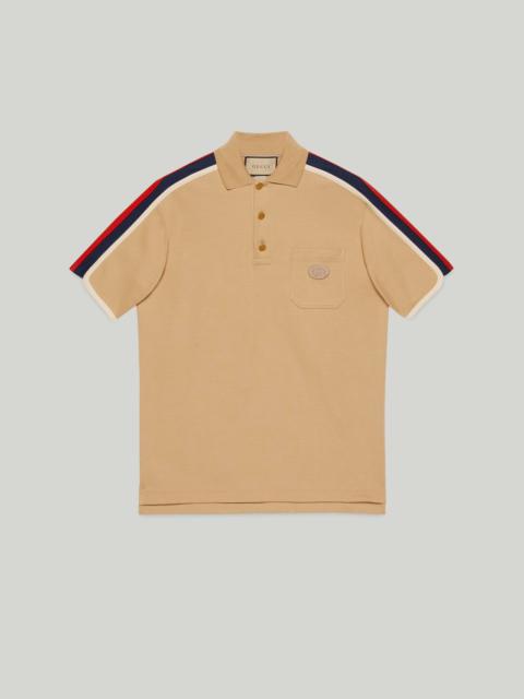 GUCCI Cotton jersey polo shirt with Web