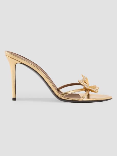 Giuseppe Zanotti Women's Clandestino 95MM Crystal-Embellished Leather Sandals - Gold