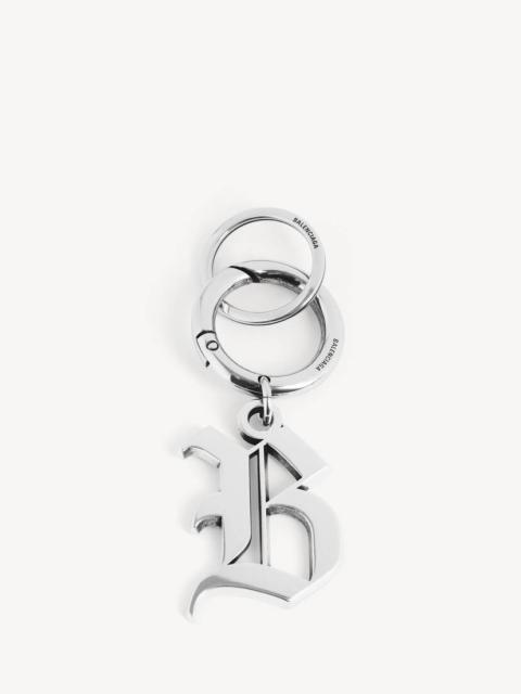 BALENCIAGA Melrose B Keychain in Antique Silver