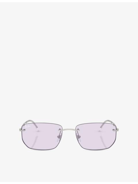 Ray-Ban RB3768 Irregular-Frame Metal Sunglasses