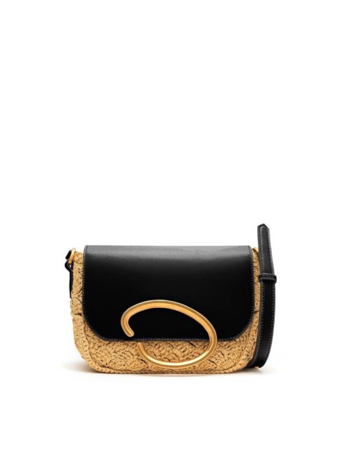 Oscar de la Renta RAFFIA CROCHET OATH SHOULDER BAG