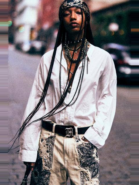 R13 PLEATED FRONT SHIRT