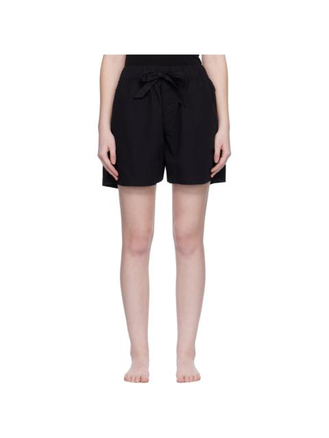 TEKLA Black Poplin Pyjama Shorts