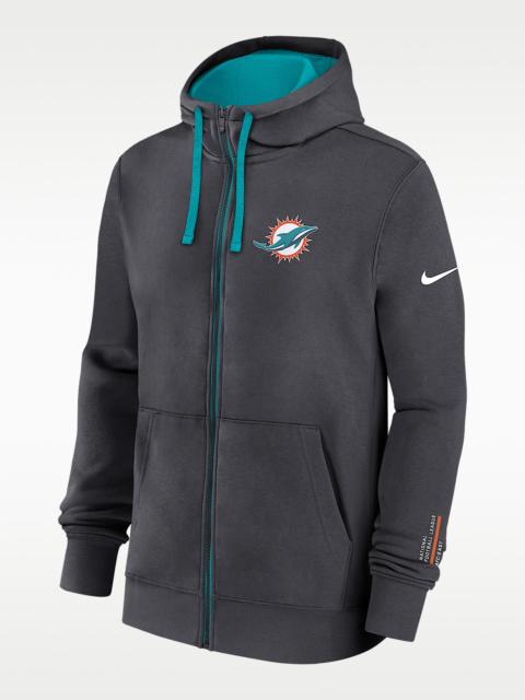 Nike Miami Dolphins Playbook Page Club Men's Nike NFL Full-Zip Hoodie