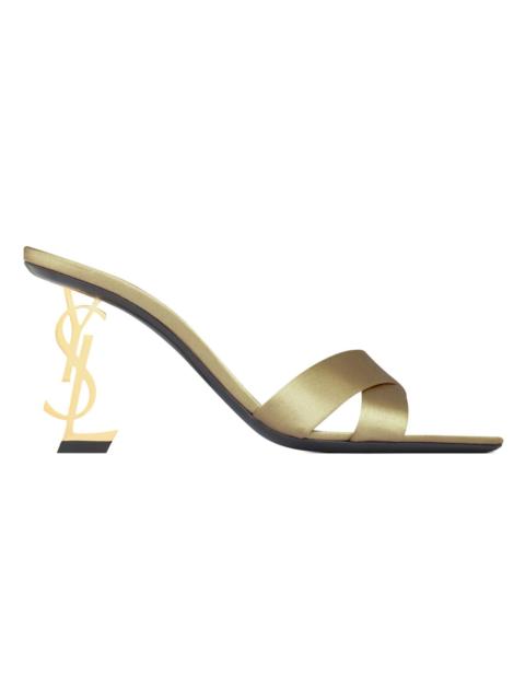 SAINT LAURENT Women's Opyum Mules in Satin Crepe - Grain Beige