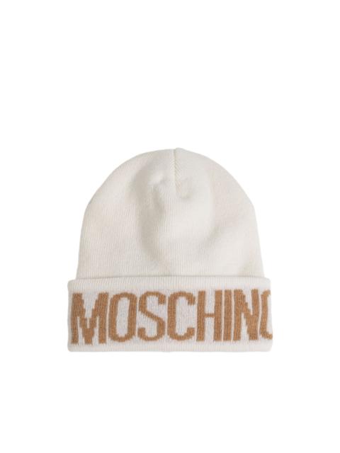 Moschino logo-intarsia beanie hat