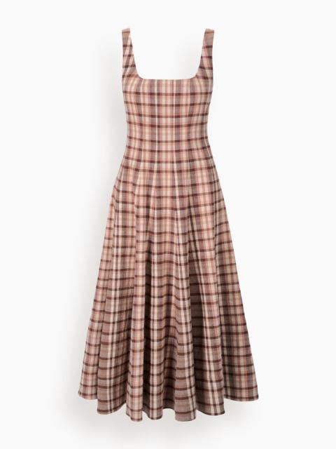 STAUD Wells Dress in Tuscany Plaid