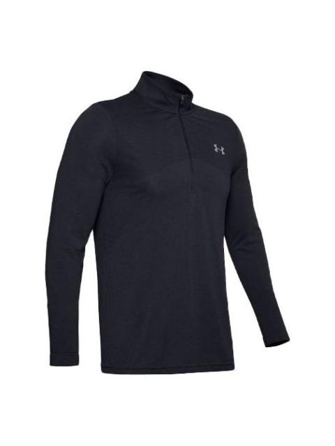 Under Armour Men's Under Armour Seamless 1/2 Zipper Sports Long Sleeves T-shirt Black 1351452-001